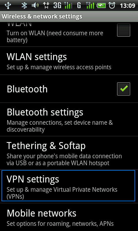 Pas2. - Selectati VPN Settings